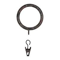 Wrought Iron Eyelet Rings With Clips - 770 - Black